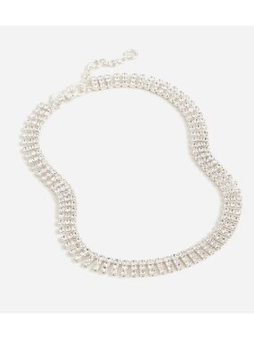 NWOT ✨ J. Crew Sparkle Collar Necklace Silver Plated w/ Cubic Zirconia Crystal